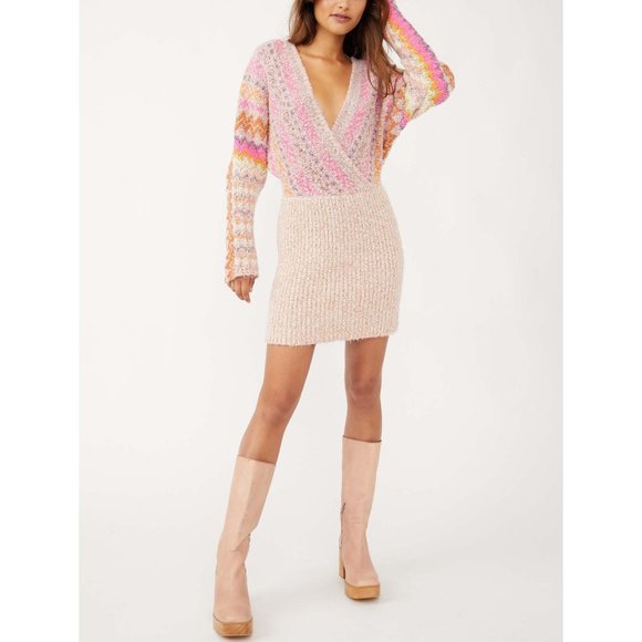Free People Multicolor Knit Mini Dress - Picture 1 of 7